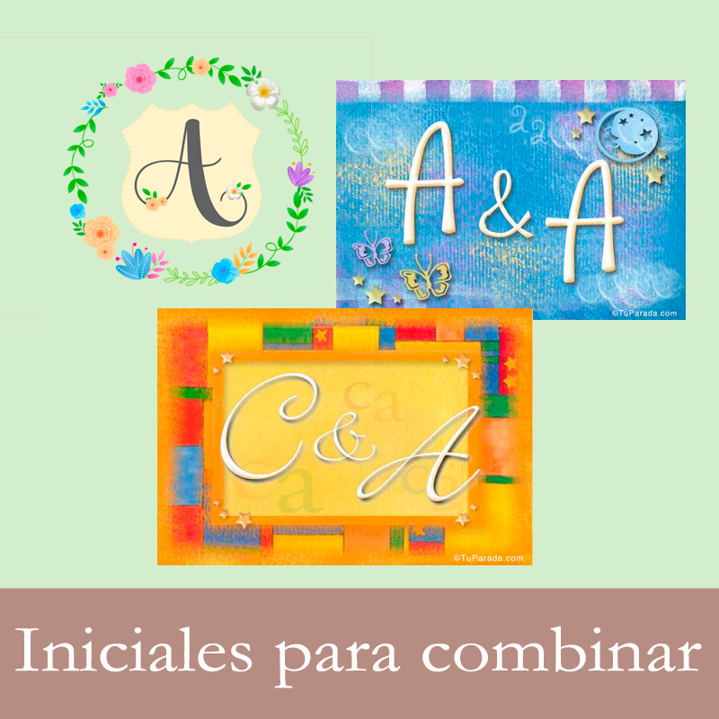 Tarjetas, postales: Iniciales de nombres