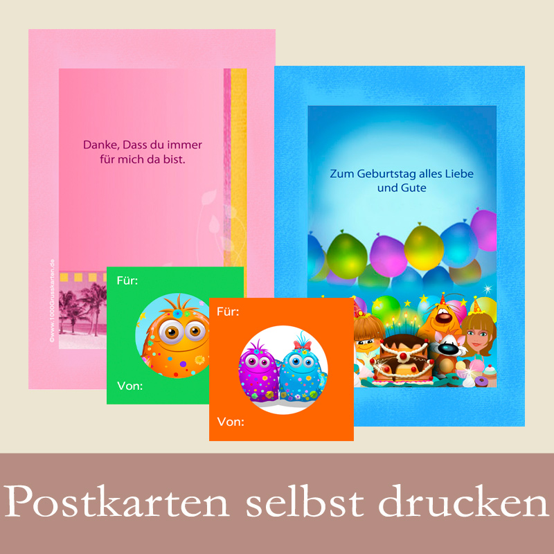 E-Cards: Postkarten selbst drucken