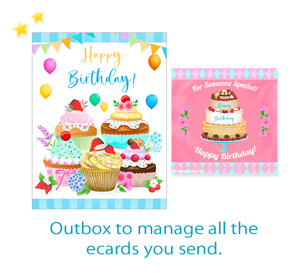 Outbox to manage all the ecards you send.