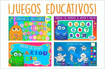 Tarjetas, postales: Juegos educativos para los más pequeños.