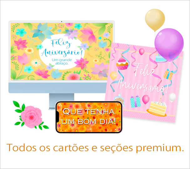 Todos os cartões e seções premium.