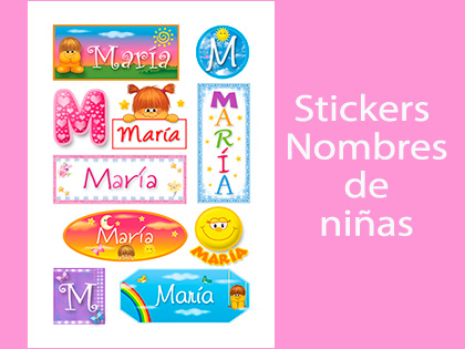 Tarjetas, postales: Nombres de mujer - Stickers