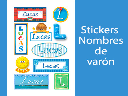 Tarjetas, postales: Nombres de hombre - Stickers