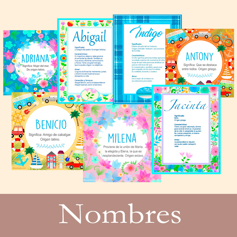 Tarjetas, postales: Significado de nombres