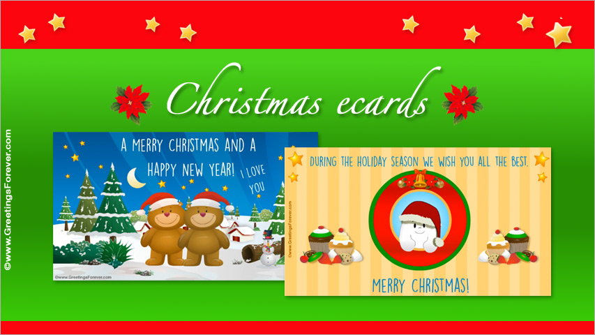 Christmas ecards, Merry Christmas greetings