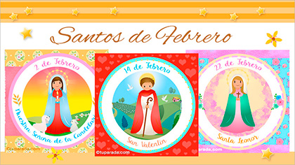Tarjetas, postales: Santos de Febrero