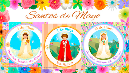 Tarjetas, postales: Santos de Mayo