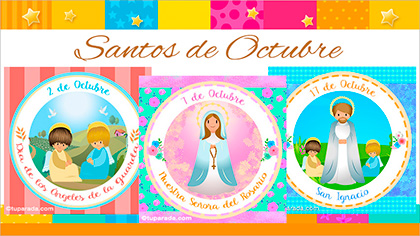 Tarjetas, postales: Santos de Octubre