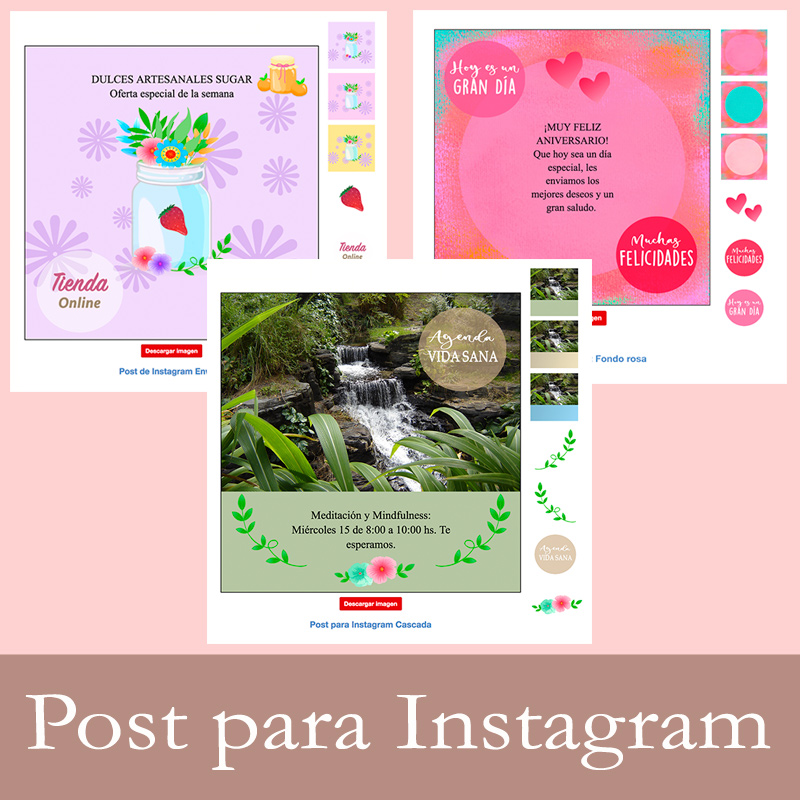 Tarjetas, postales: Posts para Instagram