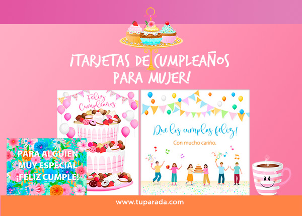  Tarjetas de cumpleaños para mujeres, postales animadas de mujer